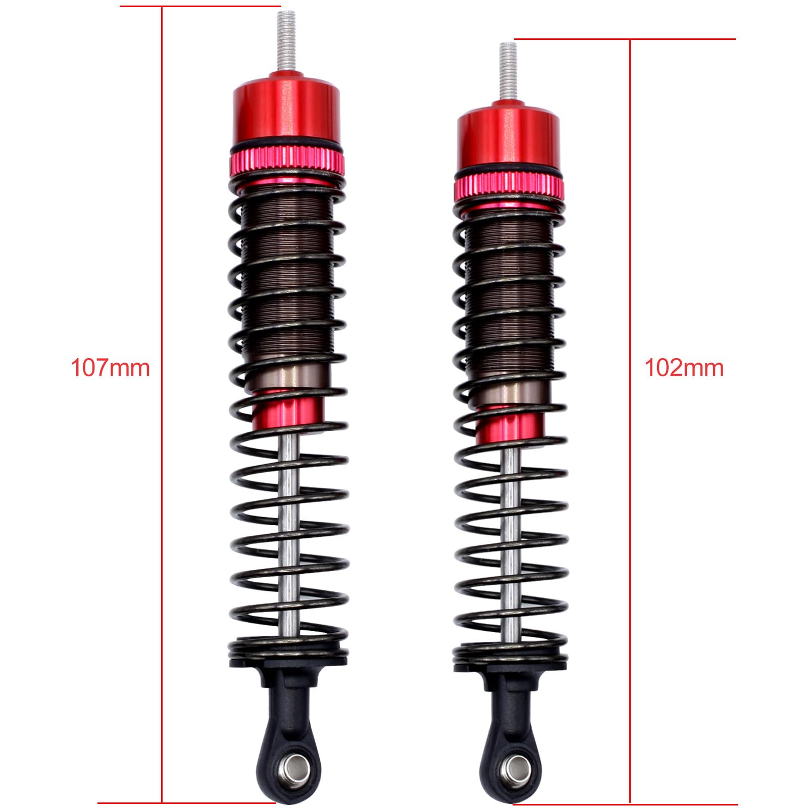 HOBOHY CW01 Shocks Absorber Oil Threaded Damper Kit for Tamiya CW-01 Chassis Lunch Box Midnight Pumpkin RC Car Upgrade Parts (Red)