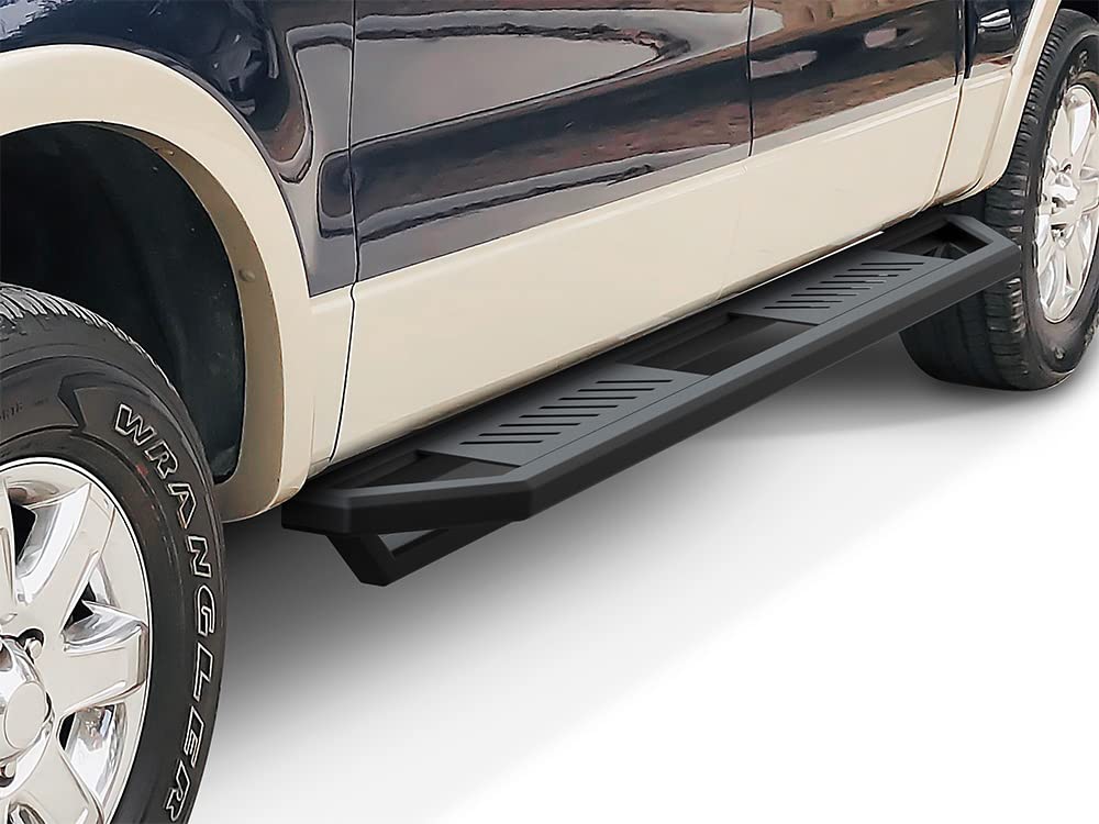 APS 304 Stainless Steel 6.5in Side Bars Square Tube Compatible with Ford F150 SuperCrew Cab 04-08