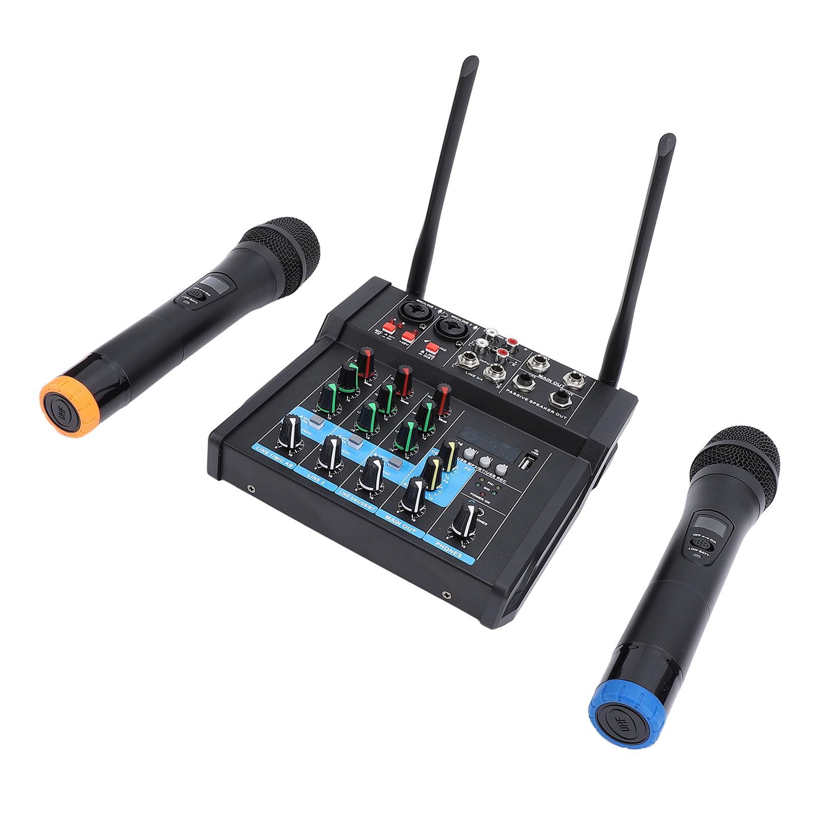 Eujgoov Miksowanie Konsoli USB Sound Board Mixer Mic Karaoke Party Stół do Nagrywania na żywo System Audio Zasilanie dla Komputera (wtyczka UE)