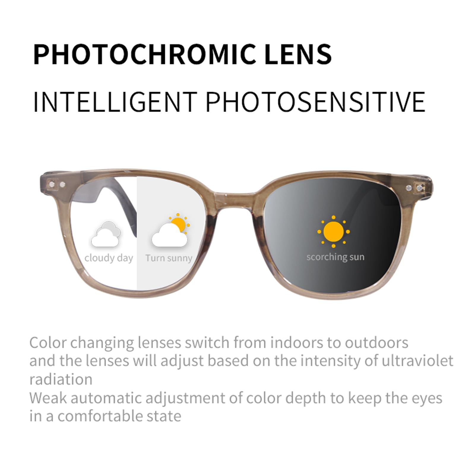 Casque intelligent sans fil - Lunettes de soleil audio intelligentes pour homme et femme - Avec microphone, haut-parleur - Verres polarisés - Fonction audio avec écouteurs ouverts