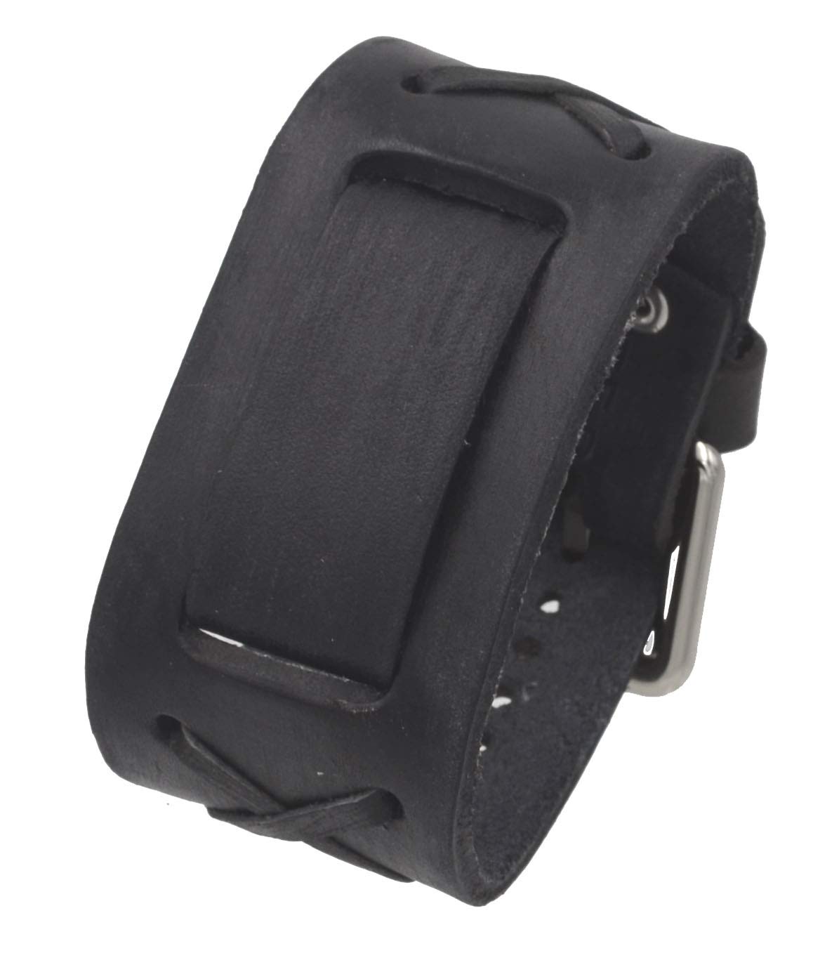 Nemesis FXB-KK Węgiel drzewny 39 mm szerokości 20 mm szeroki skórzany pasek do zegarka