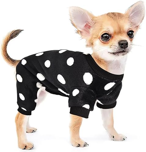 Pijamas de Chihuahua para perros pequeños, pijamas de forro polar cálido para perro, ropa linda para mascotas, suéter para perros pequeños, trajes