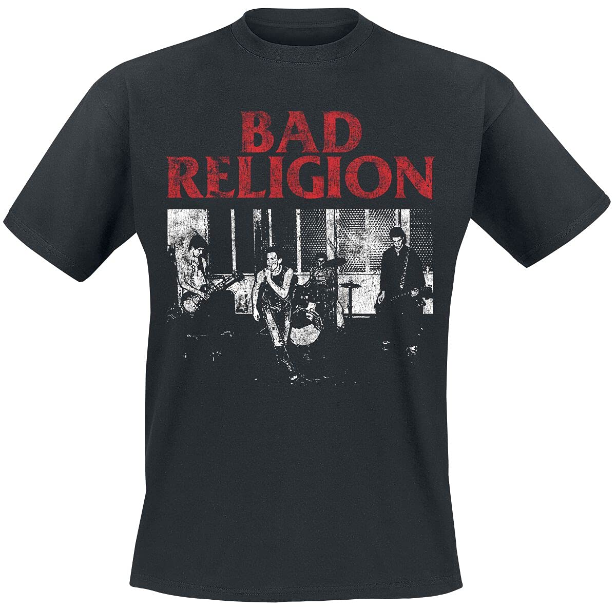 Bad Religion T Shirt Live 1980 Band Logo Official Mens Black L