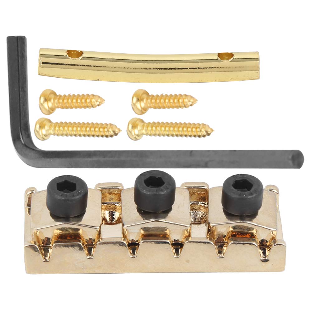 Guitar Lock Nut System with Hexadecimal Key Easy Installation for Electric Guitars (Gold (GE98))