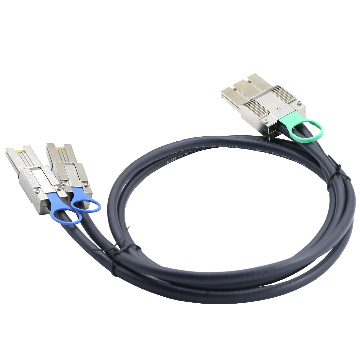 Câble d'assemblages actifs en alliage de zinc Dual Express iPass Mini SAS HD SFF-8088 8 x 68P haute vitesse I/O mâle vers 2 x SFF-8088 26P mâles