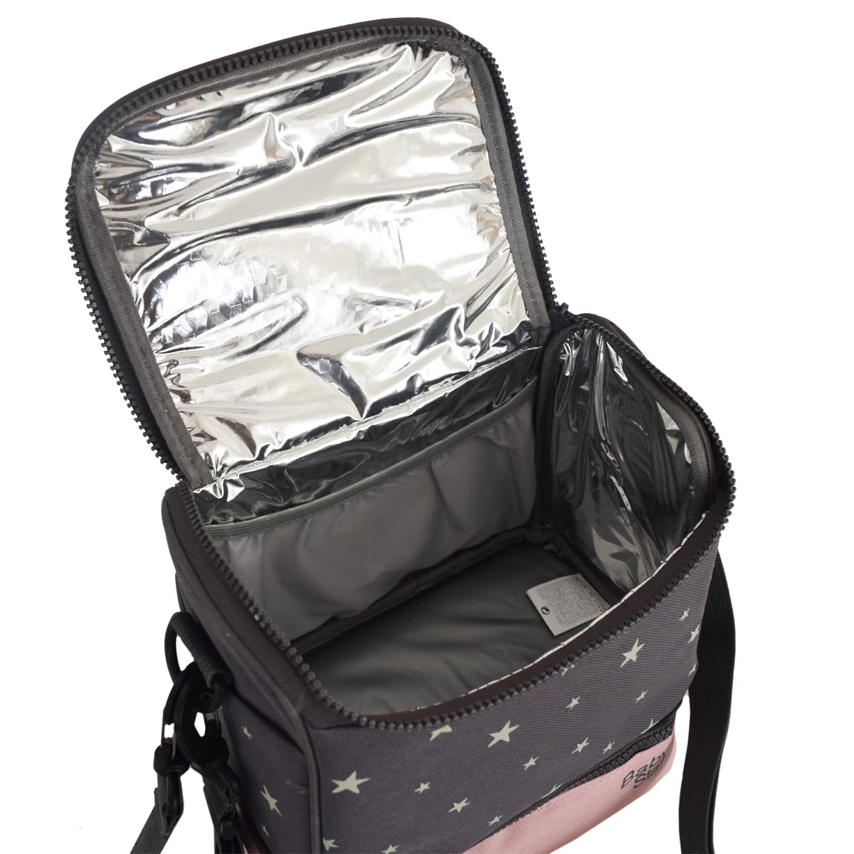 Olmitos - Bolsa bebé isotérmica para Frio y Caliente - Termoaislante para papillas y biberones - 23x21x17 compartimentado (Rosa)
