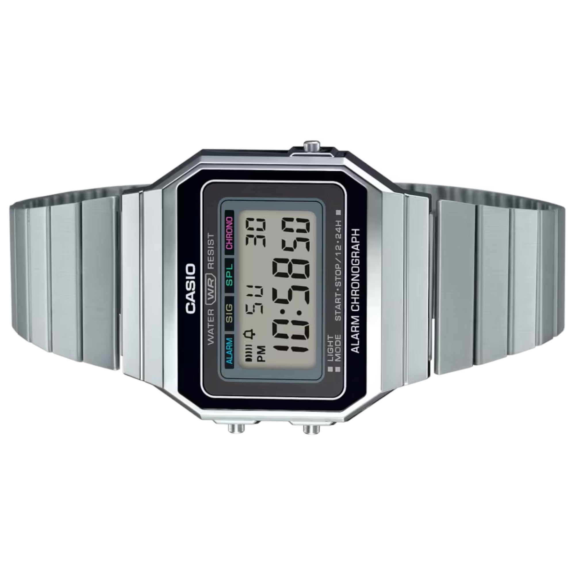 Casio A700W-1A Digital Unisex Watch Retro Stainless Steel LED A700