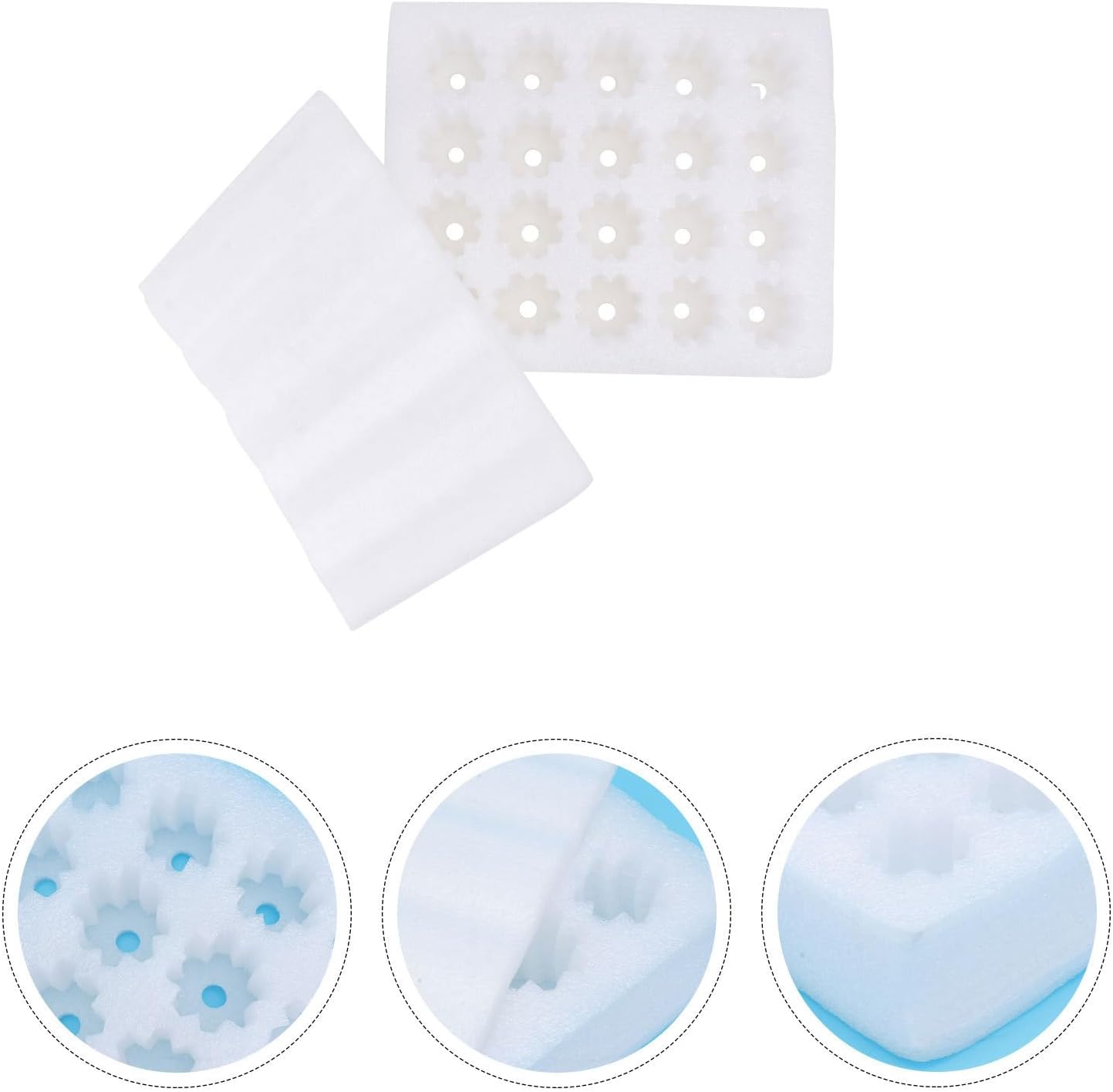 Egg Tray with Lid 4Pcs 20 Grids PE Foam Shockproof White
