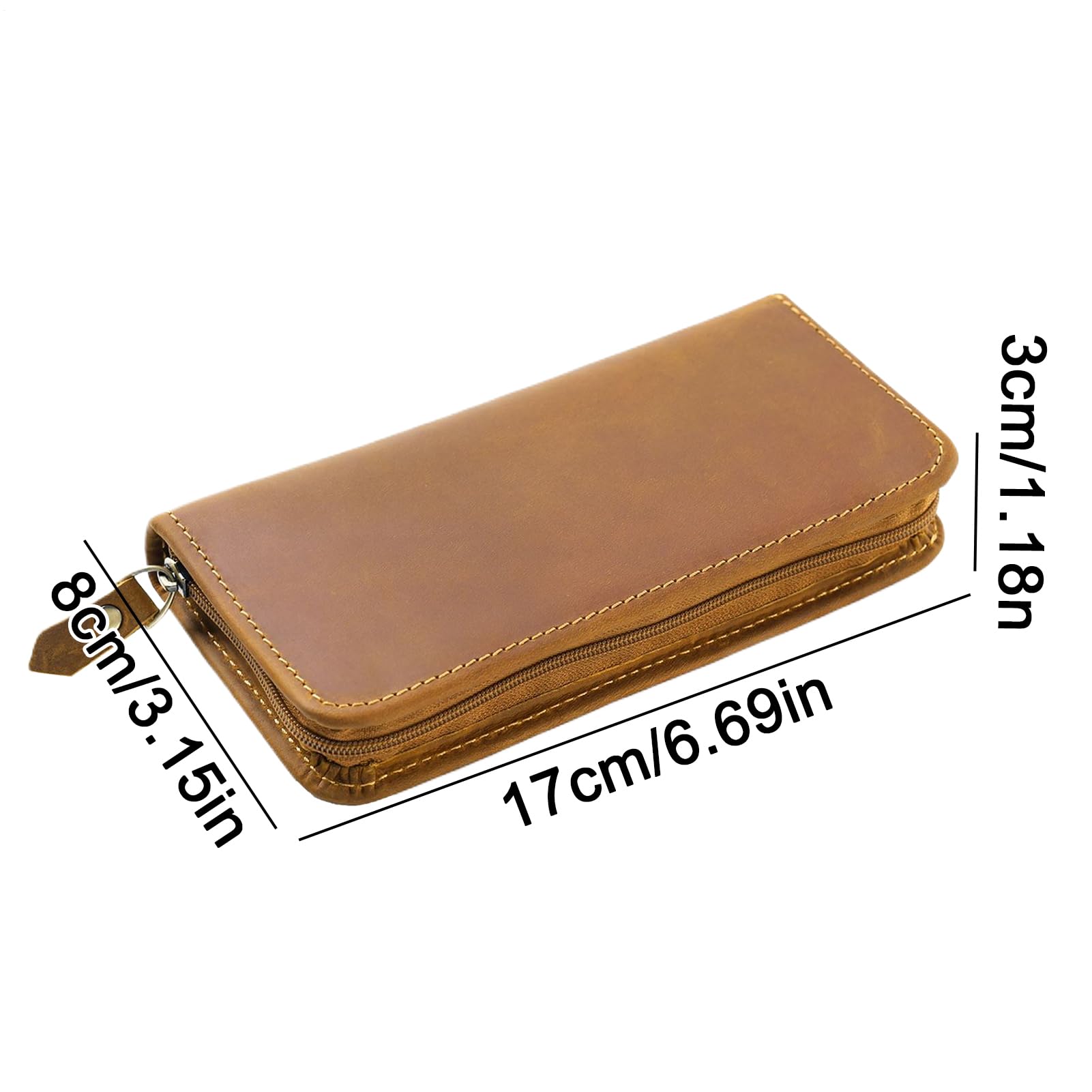 Astuccio In Pelle Organizer per Cancelleria Vintage con 3 Scomparti