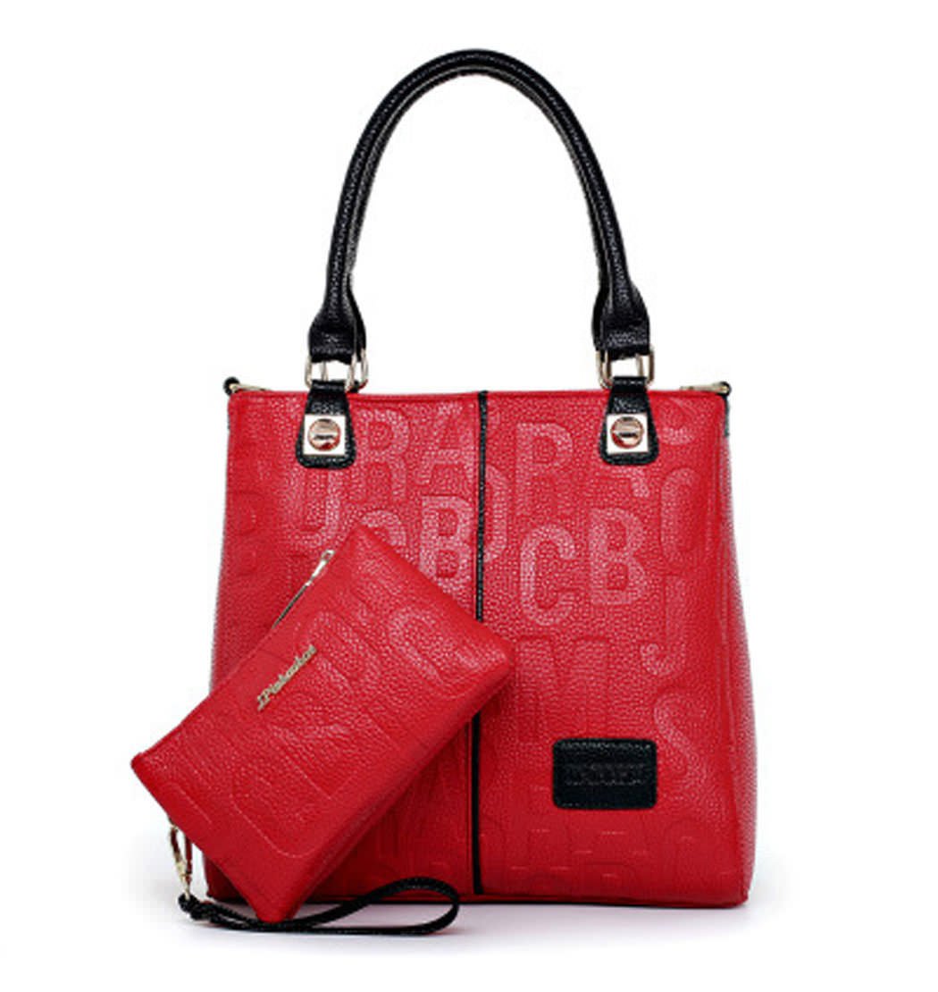 DEERWORD Donna Borse a Spalla Borsa a Tracolla Elegante Grandi Firmate Marca Mano Antifurto PU pelle 5706 2 pz