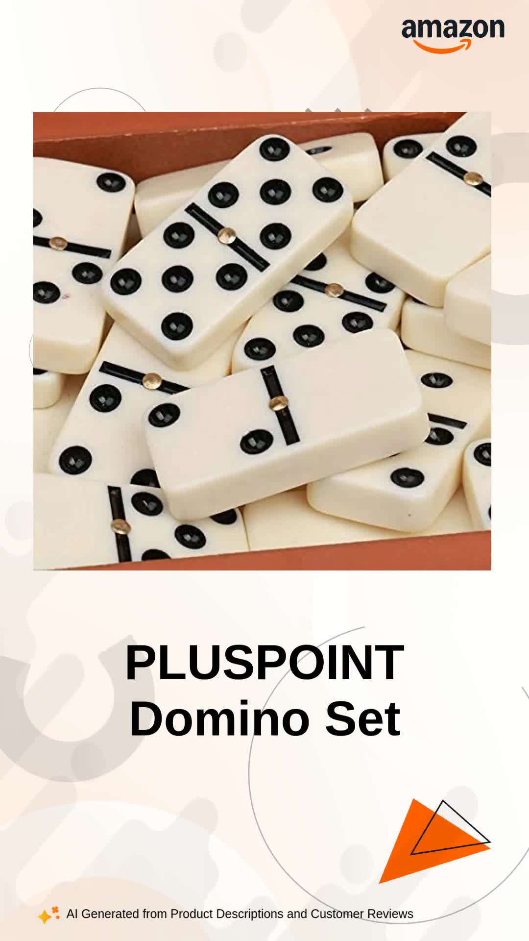 PLUSPOINT Domino Set, Double Six Dot Domino'S Blocks with Carry