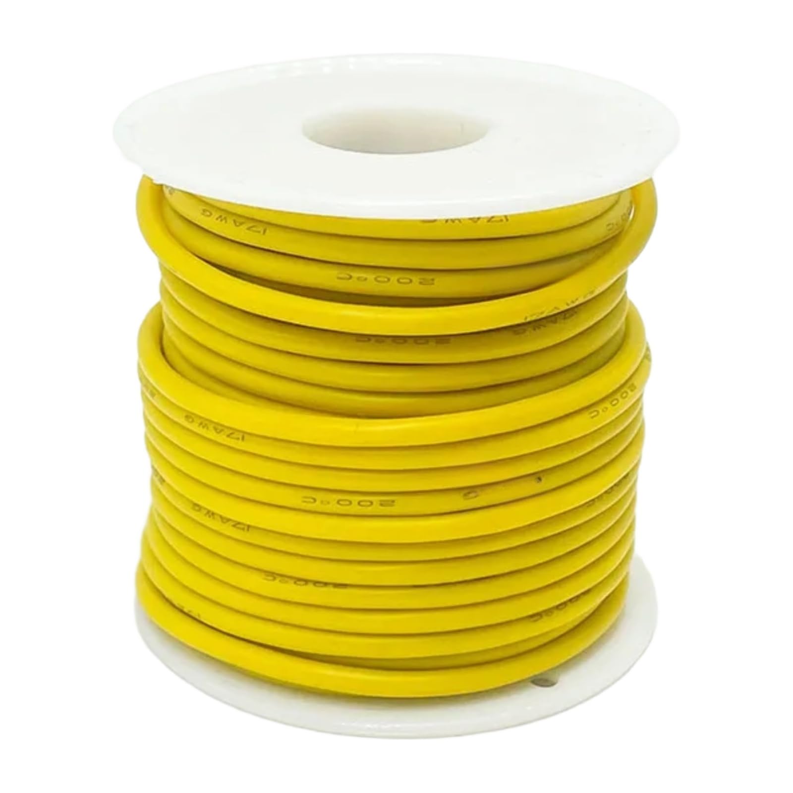Cable di connessione in silicone morbido 16AWG 18AWG 20 22 24 26 28AWG 30AWG 0.08mm Cavo rame stagnato adatto per il cablaggio alimentazione DIY(Yellow; 18 AWG 20m 1roll)