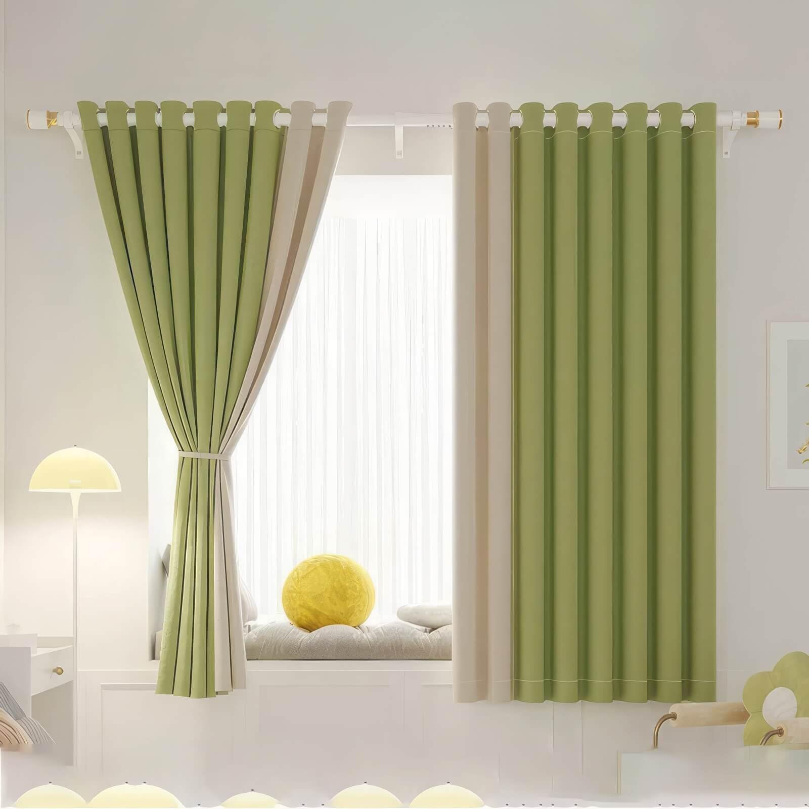 Amazon｜ツートンカラーの遮光カーテントップフルダークニングドレープ