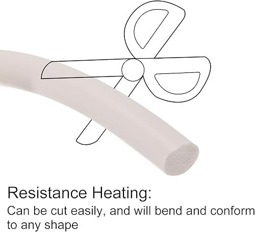 Miniatura 4 de uxcell Tira de sellado de espuma de silicona, 0.374 in (0.37 pulgadas) de diámetro 16.4 ft (16.41 pies) de largo, esponja de goma, tira redonda de