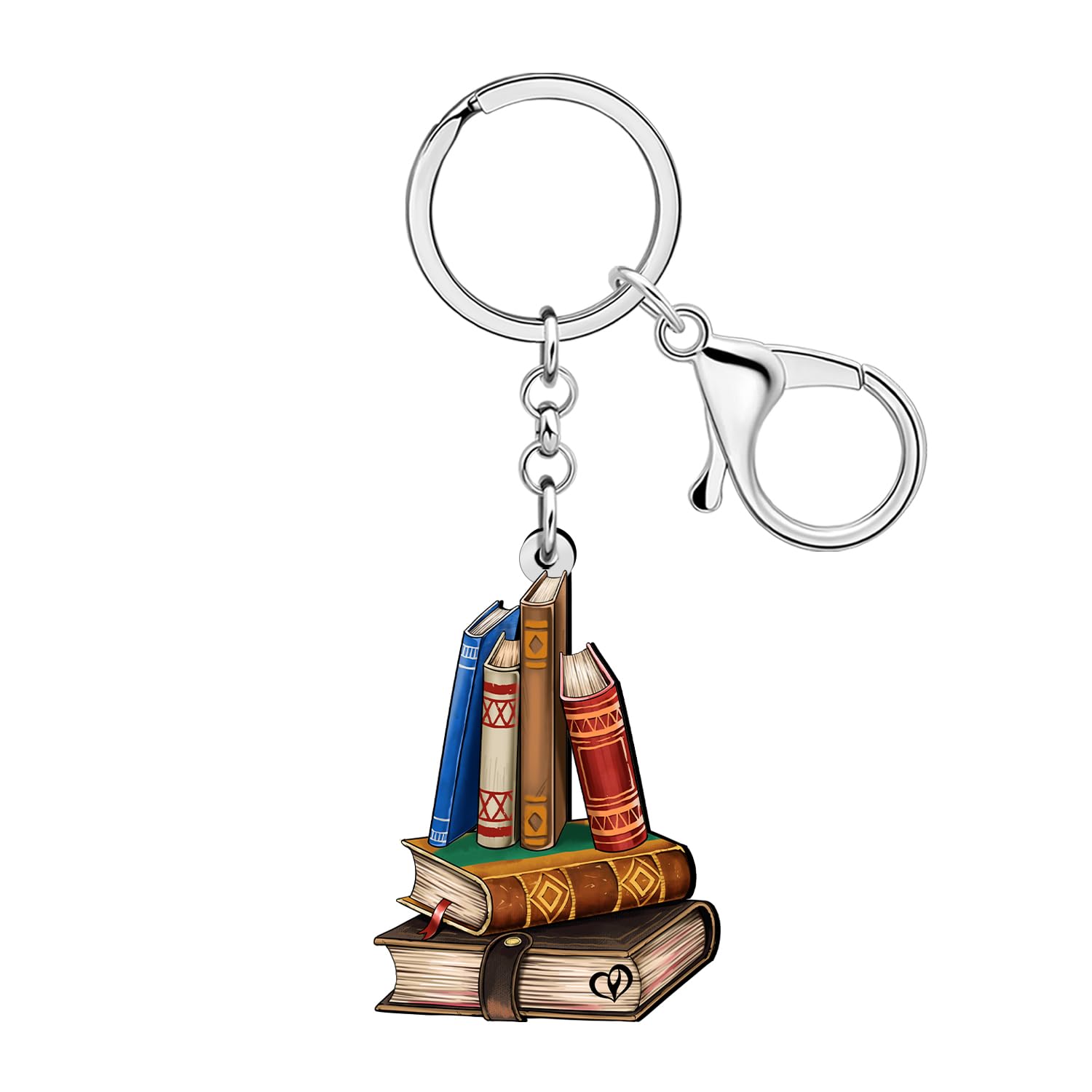 LONYOOAcrylic Book Keychain Accessories Bookish Gifts for Book Lovers Women Bookworm Reader Girls Kids Backpack Purse Charms