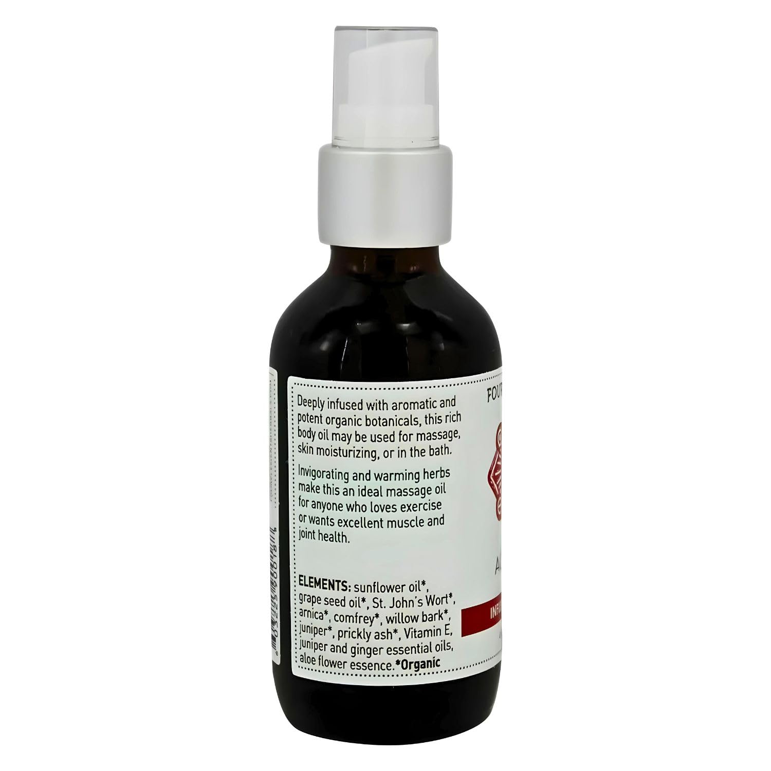 Four Elements 4E Activate Body Oil, made with Certified Organic Herbal Oil to help soothe sore Muscles and Promote Relaxation, 4 FL OZ