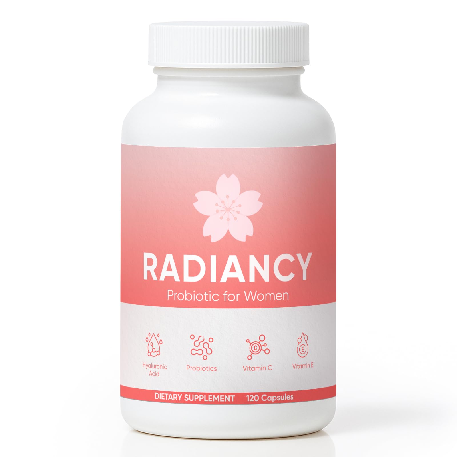 Probiotic for Women Vaginal Health, Vaginal Probiotics for Dryness & Ph Balance, Cherry Blossom Extract, Hyaluronic Acid, Probiotics, Vitamin C, 120 Ct