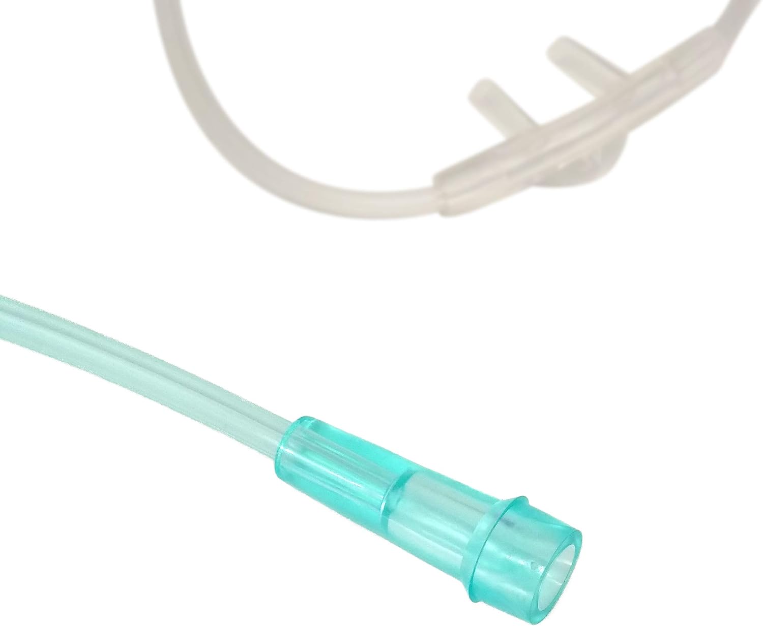 Healva 10 Pack High-Flow Soft Nasal Oxygen Cannula, Standard Connector 6.6 Feet, Green Tubing