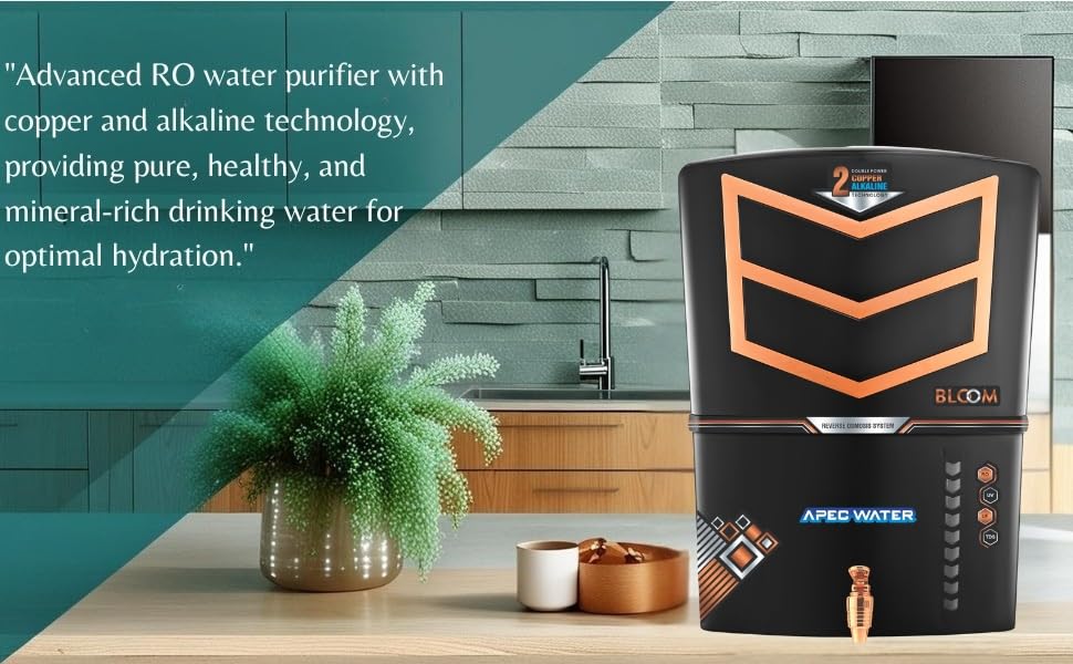 Image of Apec Water 4x Technology with Alkaline Purification, 10 Stage RO Water Purifier with UV, UF, TDS Adjuster and 12 Liter Storage Tank, Best for Home and Offices Black 12L