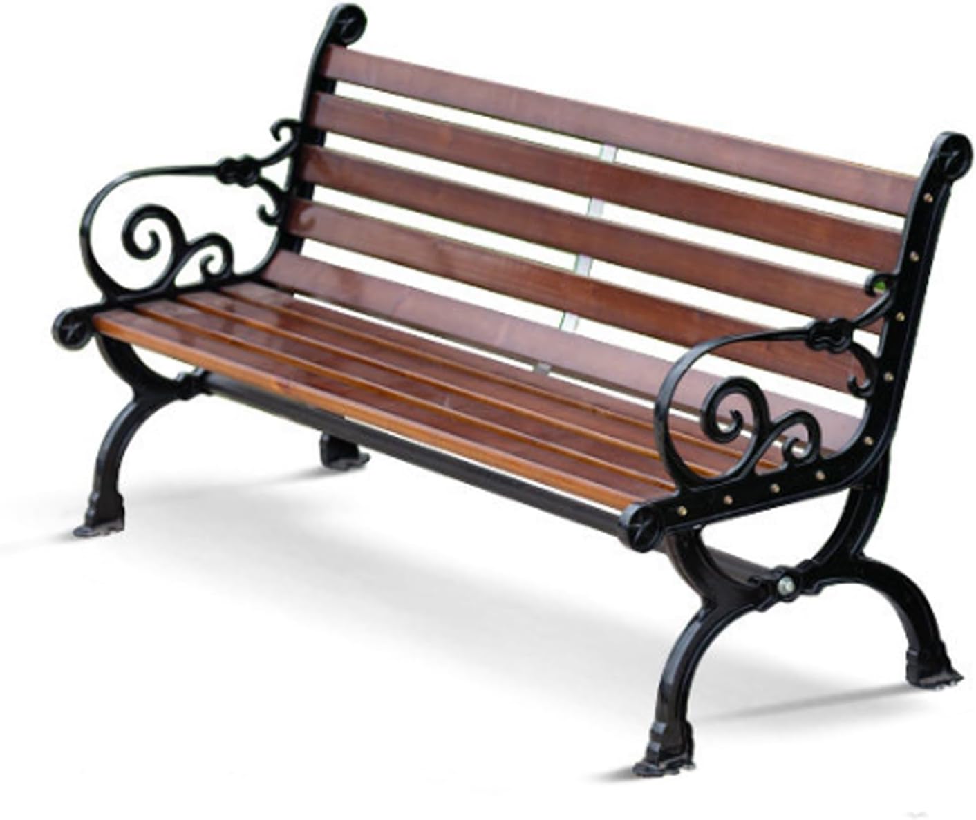 Aluminum Frame Patio Garden Bench, Outdoor Bench Anticorrosive Wood Chair