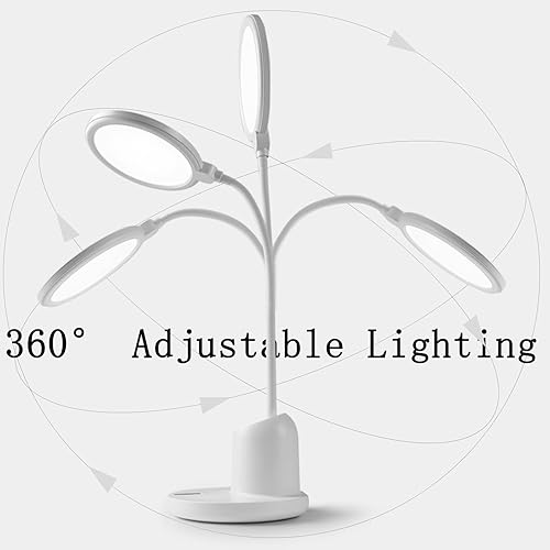 Miniatura 6 de Lámpara de escritorio para dormitorio, habitación, oficina, cuidado de los ojos, 88 LED, lámpara de mesa de lectura brillante, 2800-5500 K, luz de