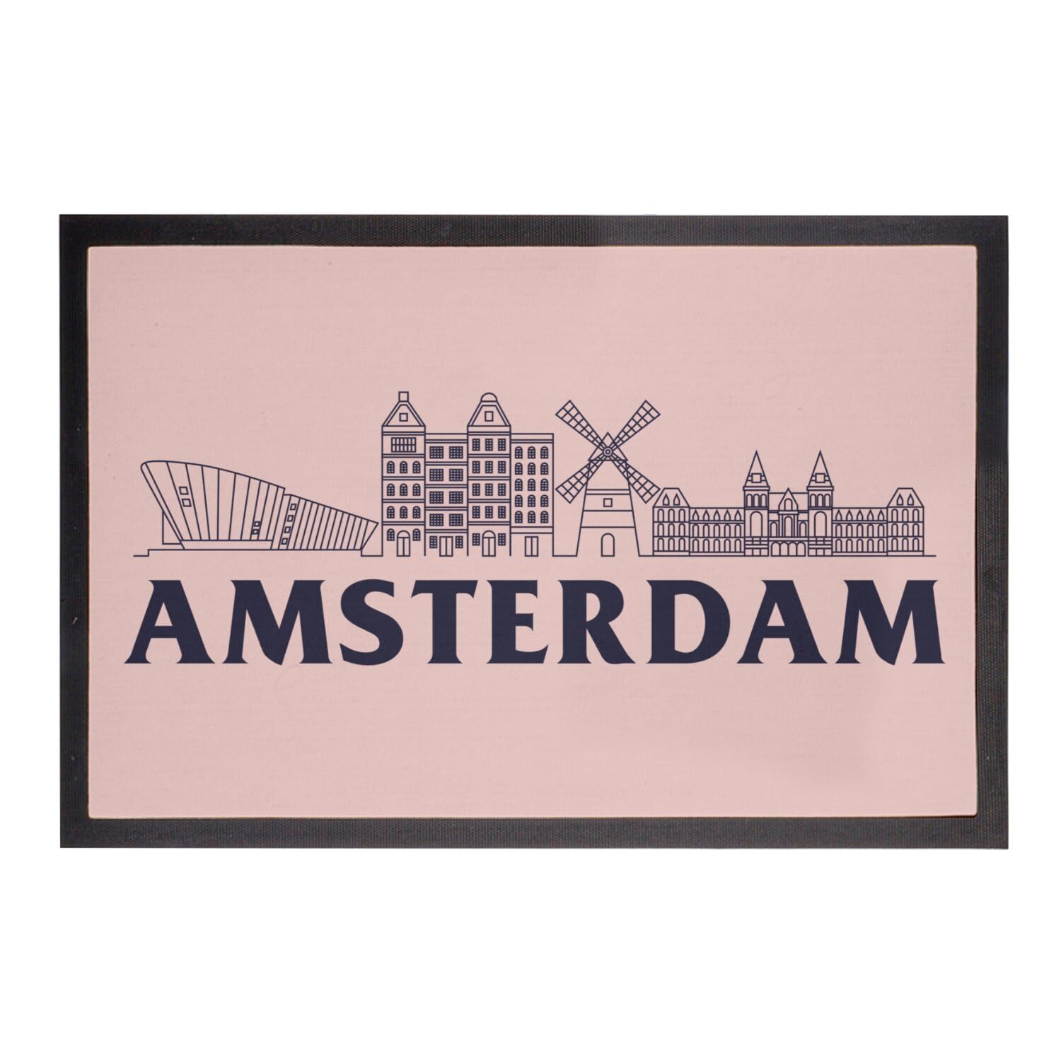 Paillasson Rose Amsterdam 75x50cm pour entrée maison et appartement