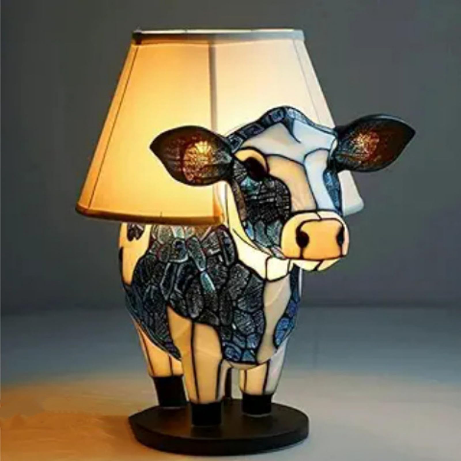 XIAOGUDONG Led Cat And Dog Series Art Night Light, Animal Style Resin Table Lamp, Art Coloured Animal Figurine, Vintage Animal Home Decor Resin Lamp, Fun Gift for Dog Lovers,45