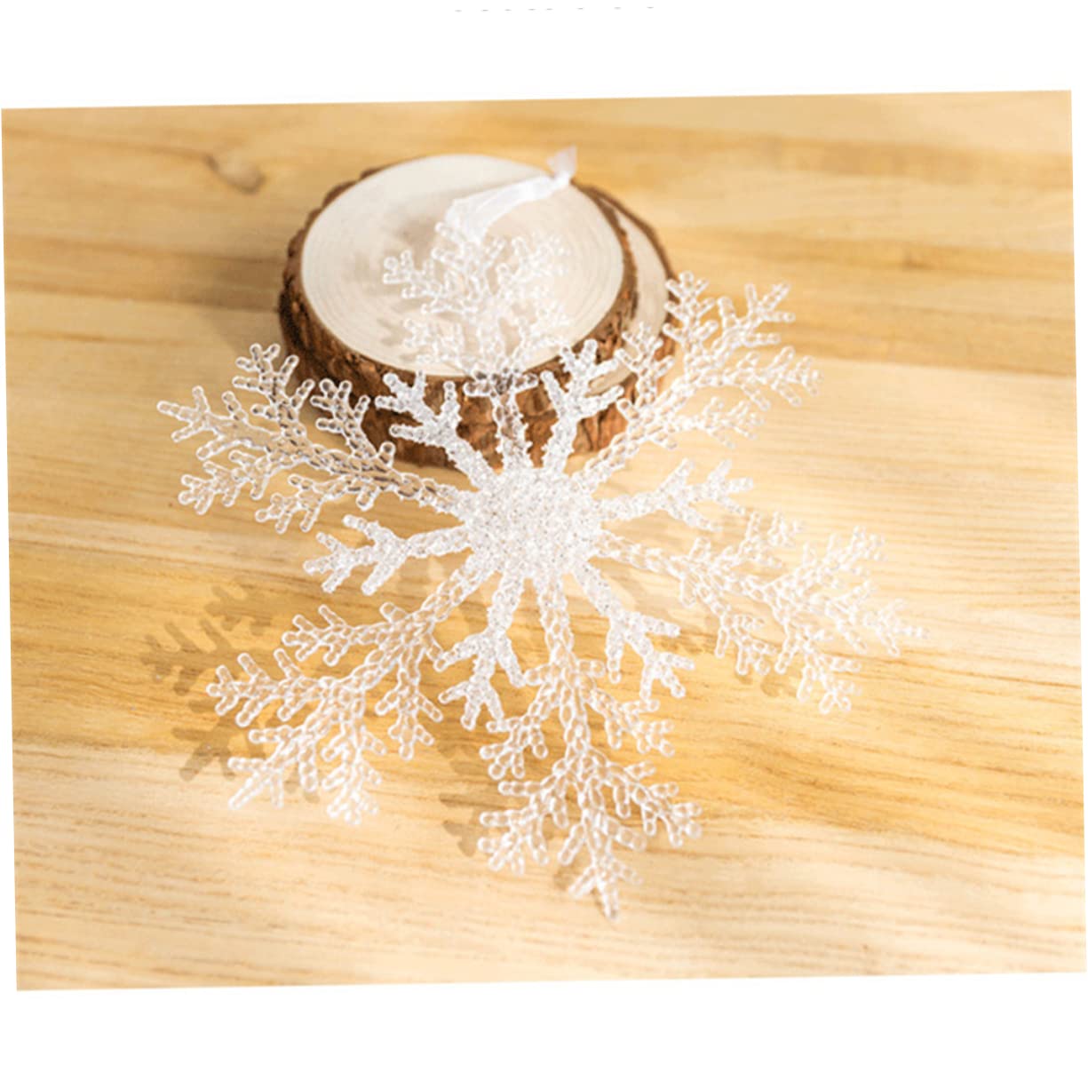 IMIKEYA 3St Weihnachtsbaum hängen Weihnachtsbaum-Anhänger Weiße Schneeflocken-Baumspitze weihnachtsdeko Weihnachts Party Christbaumschmuck Weihnachtsanhänger Anhänger für Weihnachten