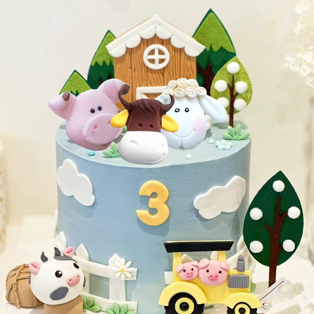 Facce di animali da fattoria, simpatici animali da fattoria, cuccioli, decorazione per torte e cupcake, SVG, PNG, download digitale istantaneo - Italia