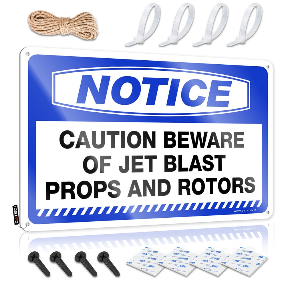 Mwfkkaddb One Color Tin Metal Sign Notice Caution Beware Of Jet Blast Props And Rotors Tin Sign Man Cave Funny Signs Funny Tin Signs Vintage(30X40cm)