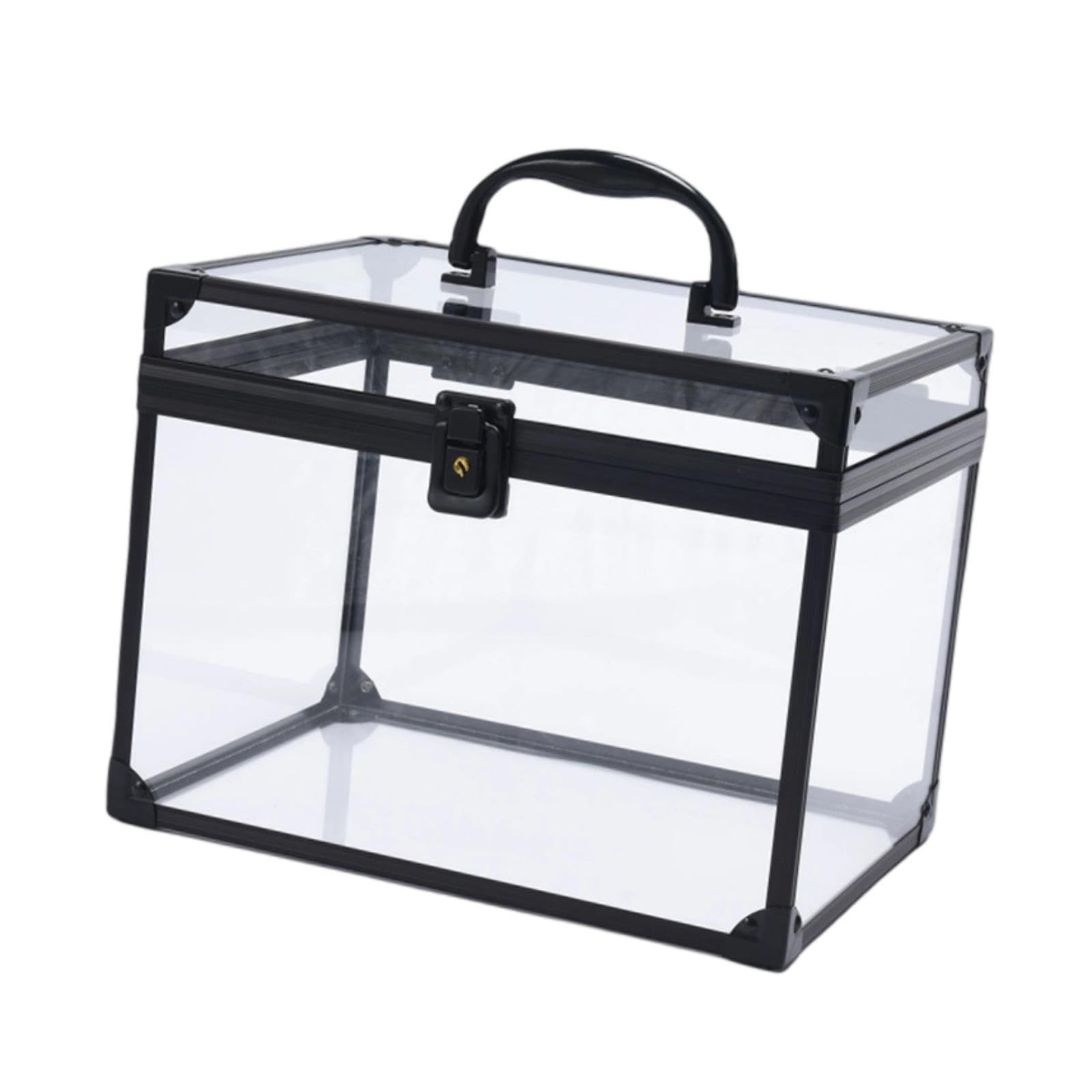 Generic Acryl Make Up Organizer, Kosmetik Display, Elegante Kronenbox, Transparente Aufbewahrungsmöglichkeit für Make Up Werkzeuge, Künstlerkoffer für Die The, Klar Schwarz