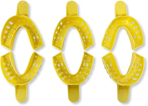 Dental Impression Trays - Pack of 12 Yellow Large Lower # 2