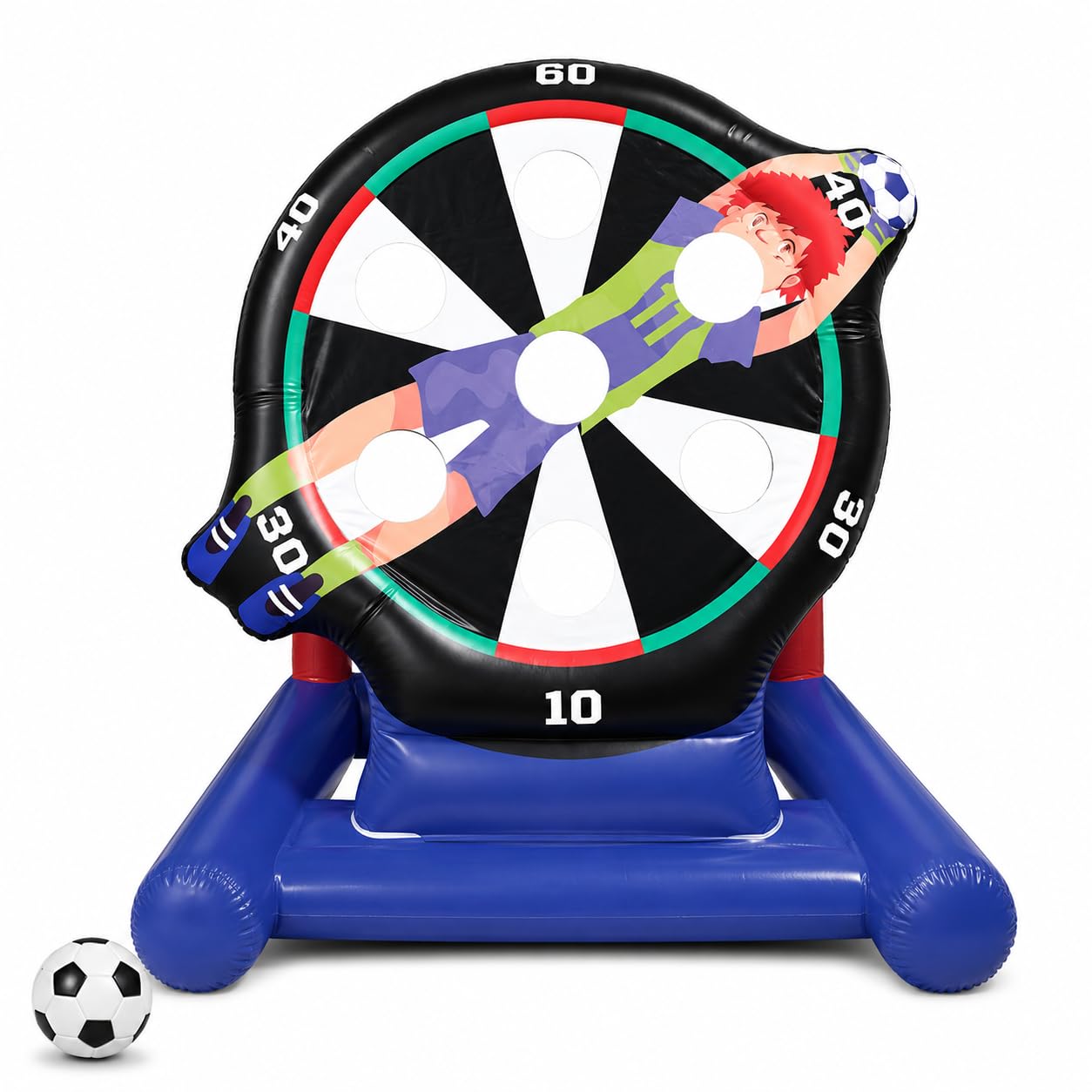 Jumbo Inflatable Football Dartboard, Outdoor Garden Game, PVC, 180cm, Ages 3+, Includes Football