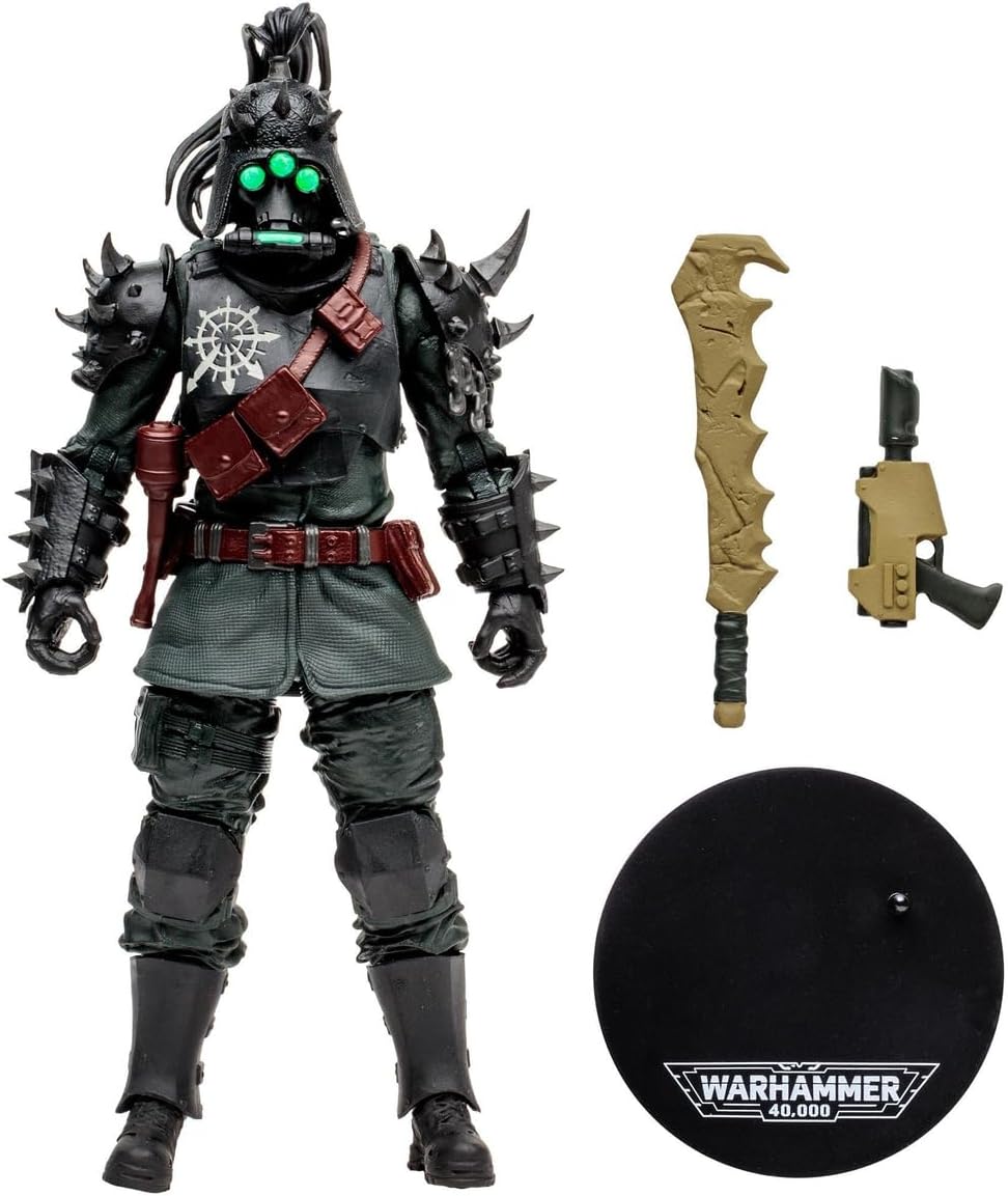 McFarlane Toys, 7-Inch Warhammer 4000 Darktide Traitor Guard Exclusive Action Figure with 22 Moving Parts, Multicolour Collectible Warhammer Figure with Collectors Stand Base â€“ Ages 12+