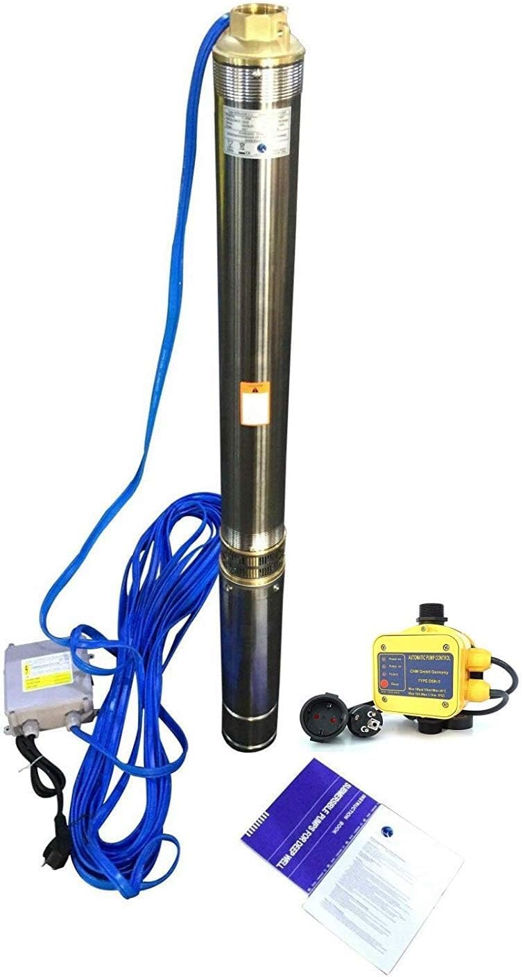 3,5" WEISBACH Tiefbrunnenpumpe 90mm Sandresistent 0,8 KW 6300l/h 6,3