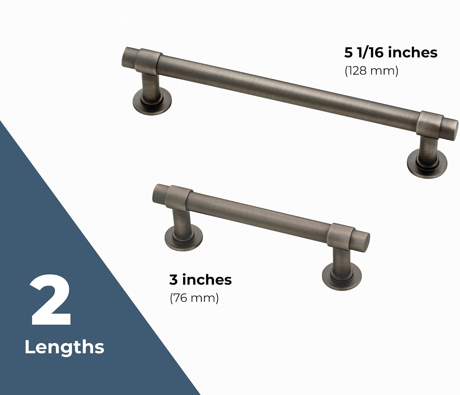 Franklin Brass Francisco (10-Pack) Cabinet Handles 3" Hole Center Pulls | Soft Iron Hardware Kitchen Door, Drawers, Dressers, Furniture P29520K-SI-B