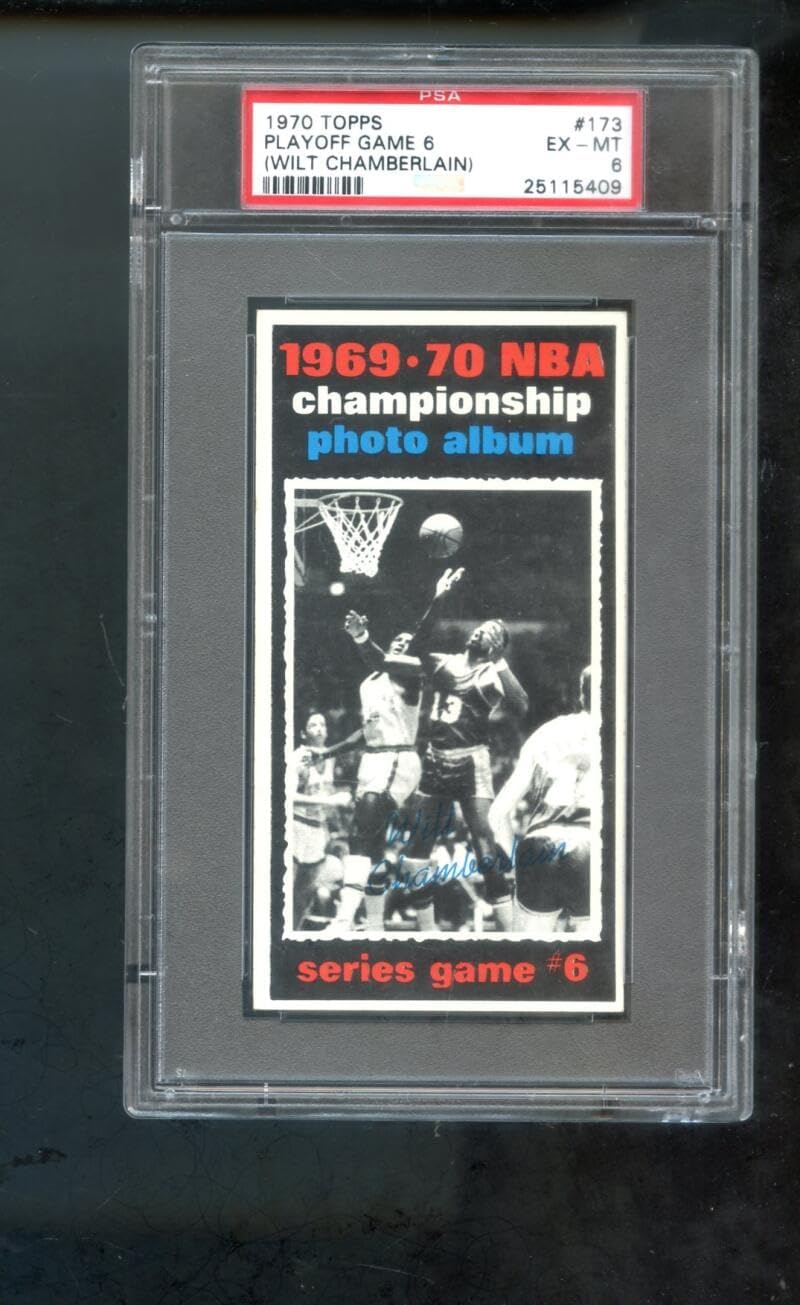 1970-71 Topps #173 1969-70 NBA Championship Series Game #6 Wilt Chamberlain PSA 6 Graded Basketball Card Lakers 1970
