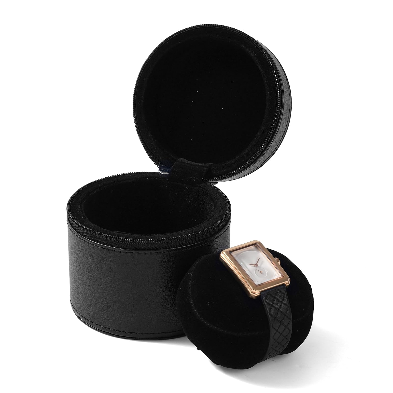 NFBCXUTKW Black Watch Box with Removeble Watch Pillow Watch Storage Box for Men for Birthday Fathers Day Anniversary Valentine's Day