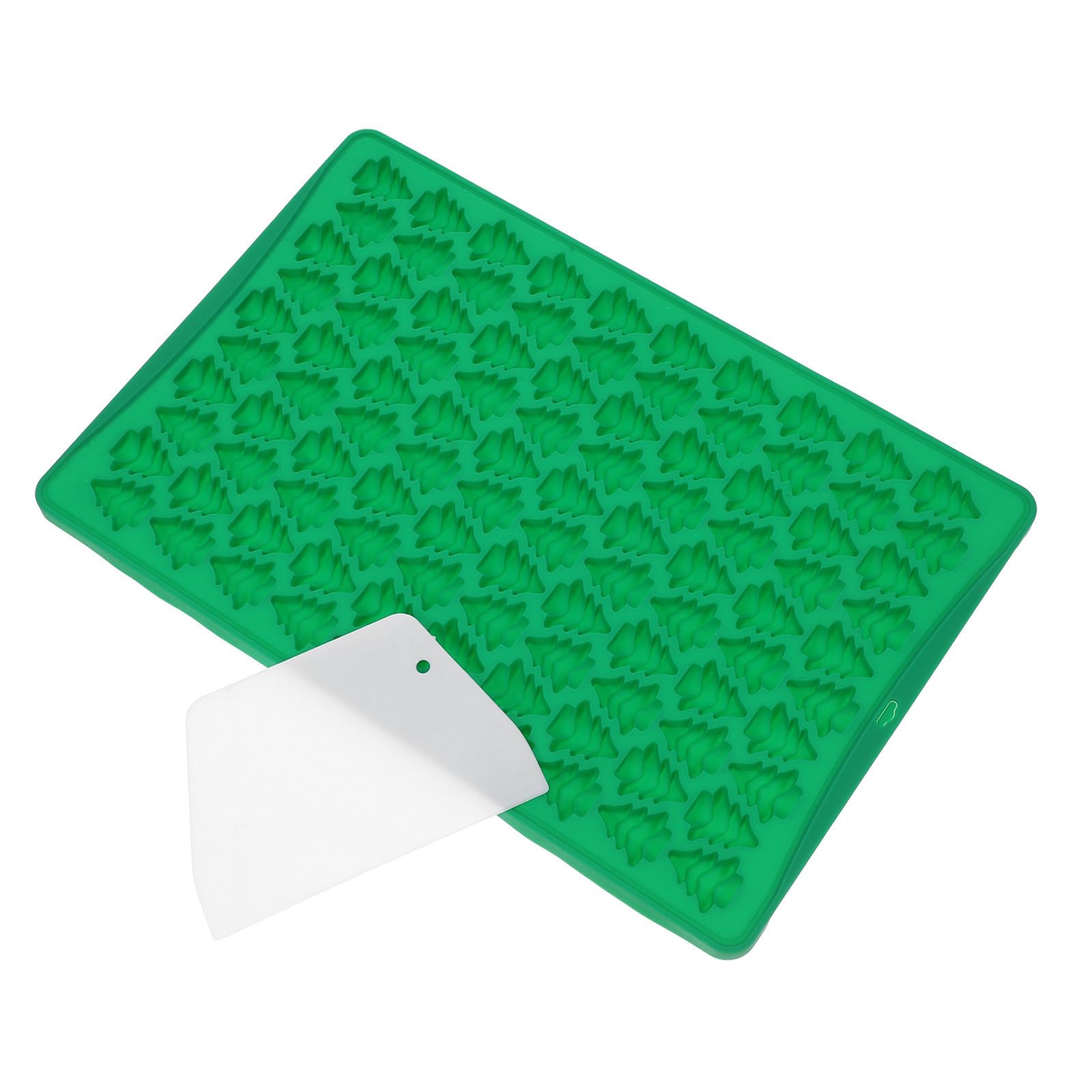 TOYANDONA 5 Set Stampo in Silicone per Albero di Natale, 100 Griglie, Verde | Antiaderente, Facile Sformatura, Accessorio Spatola Incluso, per Cioccolato, Caramelle, Fondente