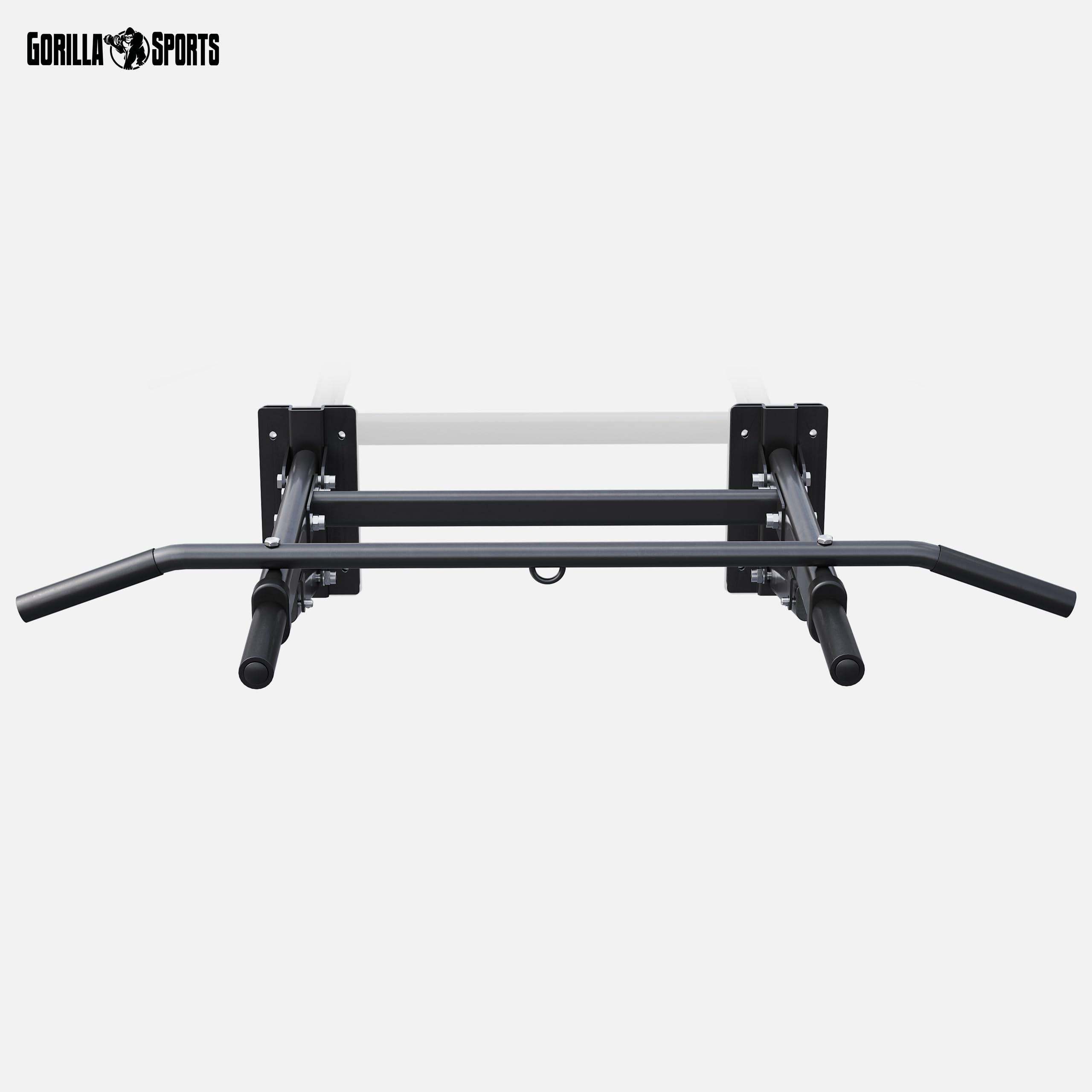 GORILLA SPORTS® Barra per Trazioni - da Muro, Pieghevole, 4in1, 3 Occhielli per Sacco da Boxe, Impugnatura in Schiuma, Max 300 kg - Sbarra Allenamento, Pull up Bar, Asta, Attrezzo Trazioni in Casa