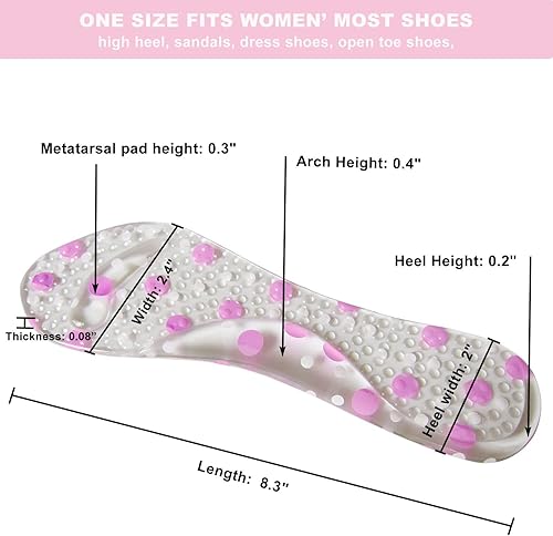 Miniatura 8 de Bellcon Plantillas de tacón alto de gel para mujer, almohadillas adhesivas de gel para sandalias de soporte de arco, plantillas de zapatos para pies