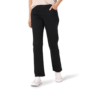 Lee Womens Petite Relaxed Fit All Day Straight Leg Pant