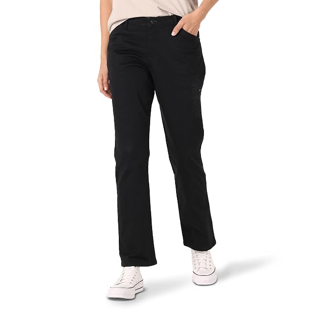 Lee Womens Petite Relaxed Fit All Day Straight Leg Pant