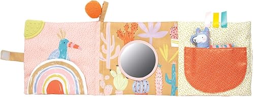 Miniatura 5 de Manhattan Toy Libro de actividades suave con tema de llama para bebés con chirriante, papel arrugado y espejo seguro para bebés