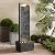 Teamson Home 38.5" Faux Slate Contemporary Outdoor LED Waterfall Fountain with Pebble Base, Gray/Black