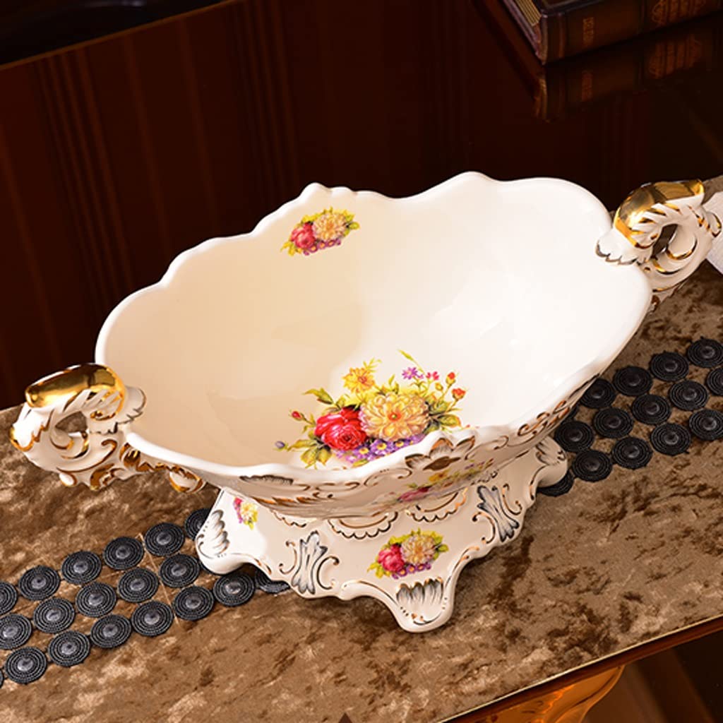 Miska na Owoce, Dekoracja Stołu Miska owoców, styl nordycki duży serwowanie miseczki, ceramiczne serwowanie miski, uchwyt na owoc owocowy kosz do pieczywa owoce przekąski Kosz na Warzywa(B)