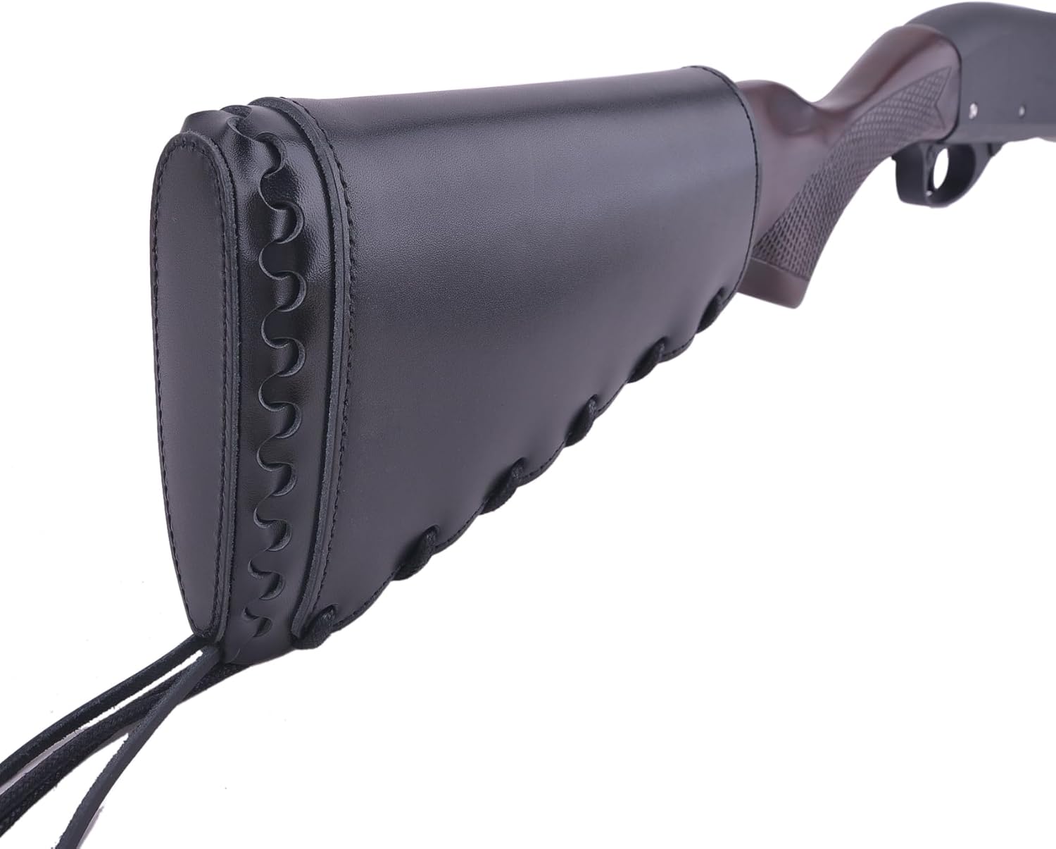 Full Grain Cowhide Leather Rifle Buttstock Ammo with Cartridge Holder for .45-70 308 30-06, Hand Stiched Ammo Sleeve