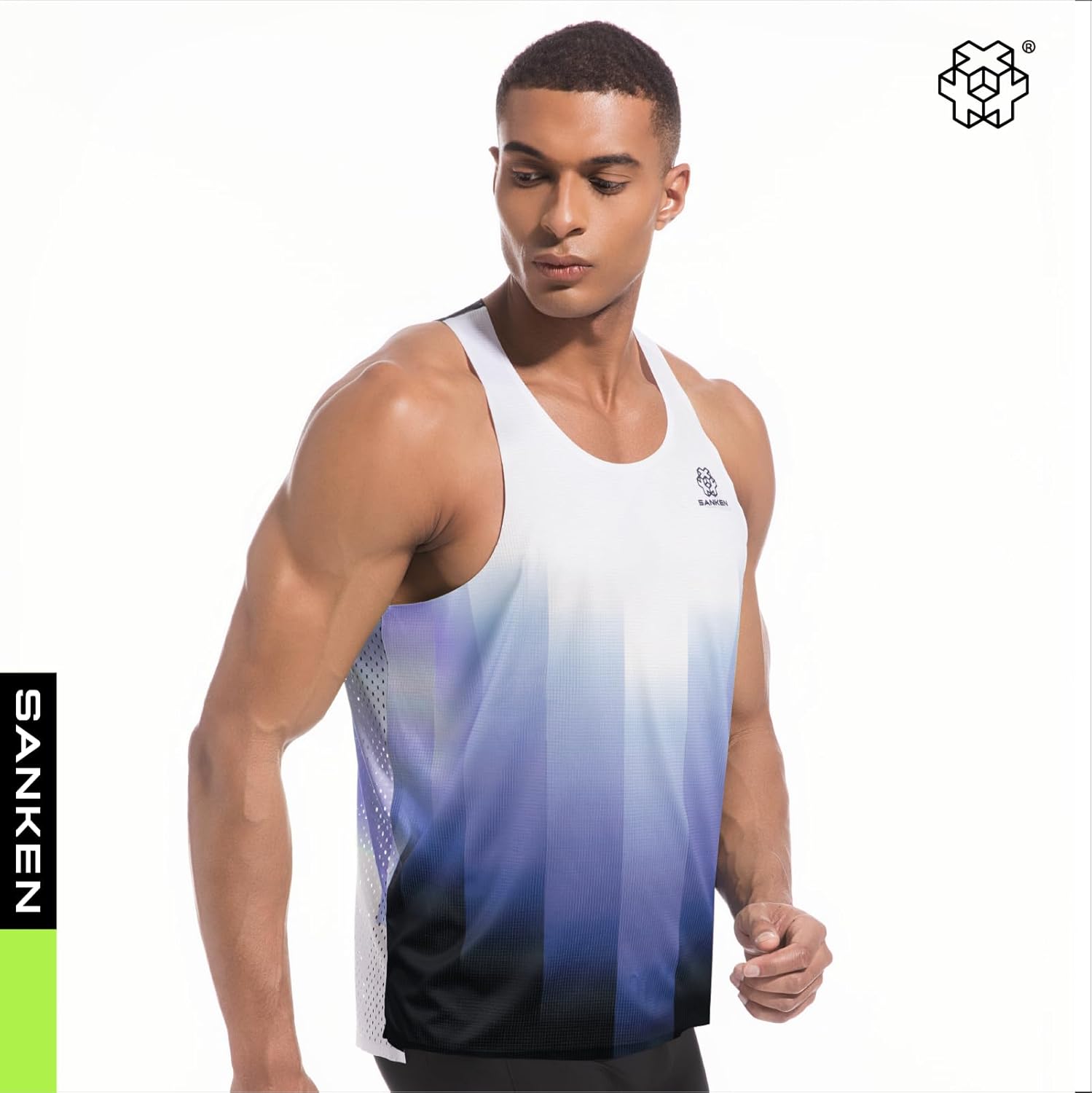 Sanken Men's Seamless Running Tank Tops Ultra Lightweight Marathon Singlets Breathable Race Vests Quick Dry Sleeveless Shirt - Image 5