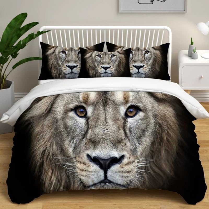 Housse de couette 220x240 lion pour transformer votre chambre adulte en jungle sauvage