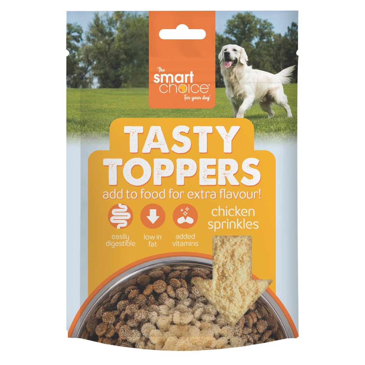 Flavoured Dog Food Meal Topper - Puppy Pet Made With Real Chicken Dry Wet Food Biscuits Kibble - Easily Digestible Low In Fat Added Vitamins Reuable Pouch